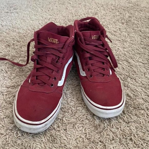 Vans Shoes - Maroon Red Vans High Tops - Size 7.5